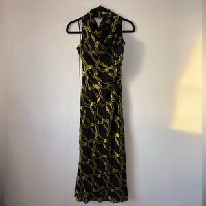Rebecca Vallance Black Gold Backless Dress Size 6